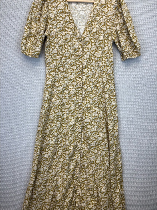 Faherty Dresses & Skirts - Faherty Women Floral Linen Blend Long Prairie Havana Dress Size S Boho Buttoned